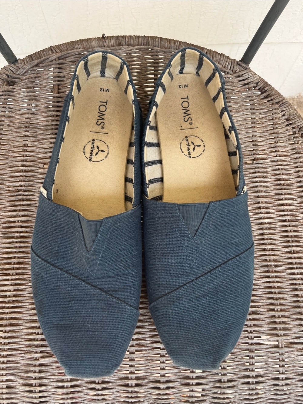 TOMS Men’s Navy Canvas Slip-On Loafers